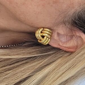 VINTAGE TRIFARI Knot Earrings, Clip On